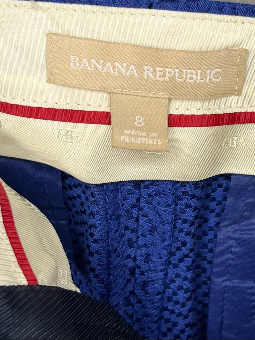 Women’s Banana Republic Blue Damask Print Slim Dress Pants